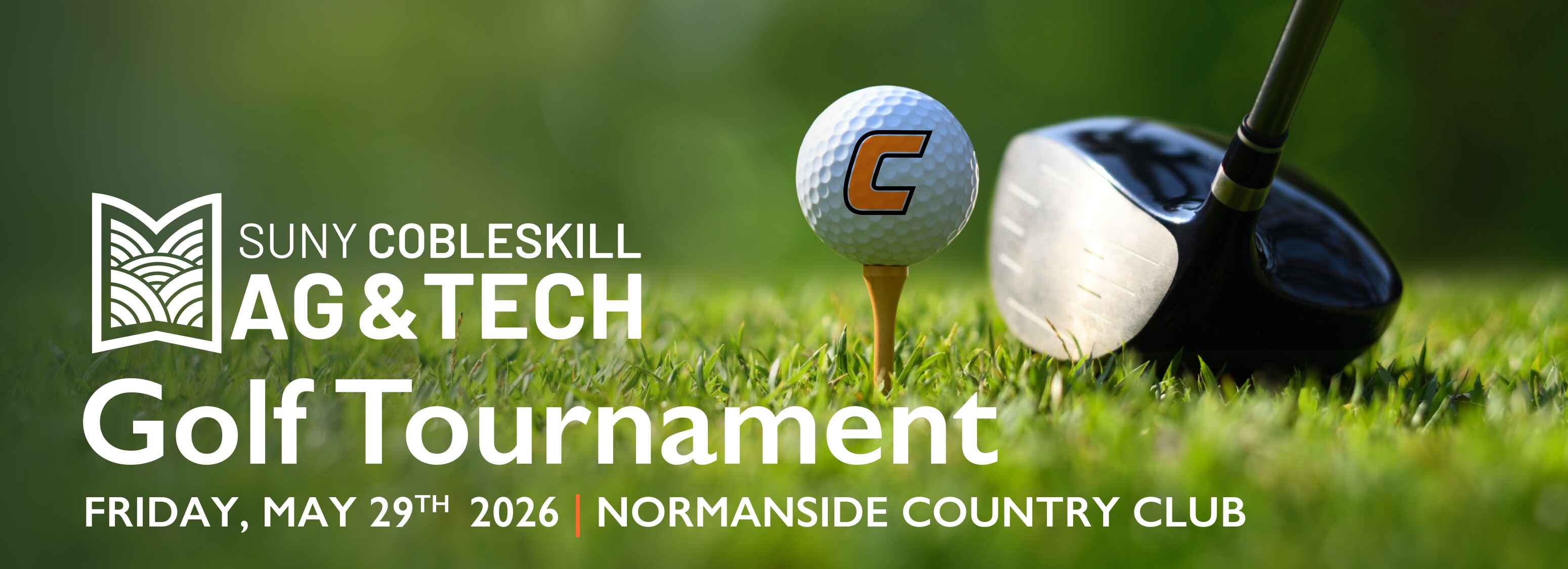Registration Decorative Banner; Golf Tournament, Friday May 29th, 2026 at Normandside Country Club